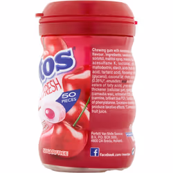 Mentos Sugar Free Chewing Gum Pure Fresh Cherry Bottle: 50 Pieces Per Bottle, Pack of 6