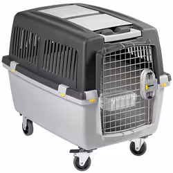 Kerbl 84584, Hard pet carrier, Airline pet carrier, Dog, 18 kg, Front-load, Black, Grey