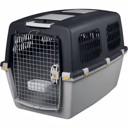 TRIXIE 39873, Hard pet carrier, Crate pet carrier, Dog, 38 kg, Front-load, Black, Grey
