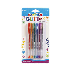 Carioca 42165 ballpoint pen Blue, Green, Grey, Orange, Pink, Red Clip-on retractable ballpoint pen 6 pc(s)