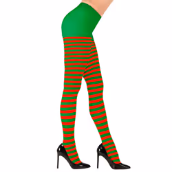 "RED/GREEN STRIPED PANTYHOSE" 70DEN - (XL)