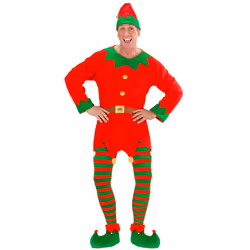 Mens ELF Tights - Red Green Loops , Male