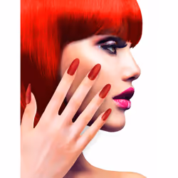 Red glitter adhesive false nails for adults