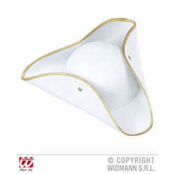 Adult's White Tricorn Felt Hat -  white pirate tricorn felt hats caps headwear fancy dress costumes acces guard dancer tricorne chapeau de bride