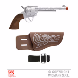 Fancy Dress Cowboy Gun With Holster - Belt Accessory Wild West Novelty Weapon - cowboy holster belt accessory wild west nove ...