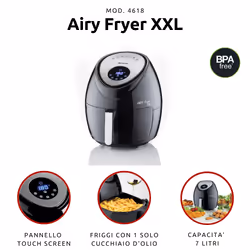 Ariete 4618/00 Single 7 L Stand-alone 1800 W Hot air fryer Black, Stainless steel