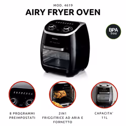 Ariete 4619/00 Single 11 L Stand-alone 2000 W Hot air fryer Black
