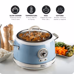 Ariete 2904 Rice Cooker - Electric Rice Cooker with ceramic bowl - Homemade Sushi - Multicooker - Vintage Line - 3.5 L - 650 W - Blue - Additional view 5