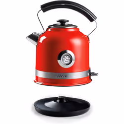 Ariete 2854R Moderna Cordless Electric Kettle, Stainless Steel Body, 1.7 Litre Capacity, Red