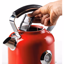 Ariete 2854R Moderna Cordless Electric Kettle, Stainless Steel Body, 1.7 Litre Capacity, Red