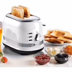 Ariete 0149W Moderna 2 Slice Toaster, Defrost, Heating & Cooking Function, White