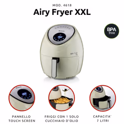 Ariete 4618/02 Single 7 L Stand-alone 1800 W Hot air fryer Beige, Stainless steel
