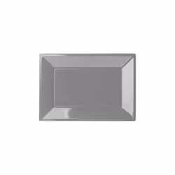Silver Rectangular Reusable Plastic Serving Tray â 9 x 13 Inches / 23 x 33cm â Pack of 3