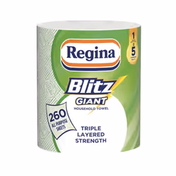 Regina Blitz Giant, 1 Roll Multi-Purpose Household Towel, 3 Ply, 260 Sheets Per Roll