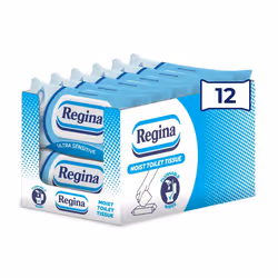 Regina Moist Toilet Tissue Ultra Sensitive, 12 Pack, Each with 42 Flushable Wet Wipes