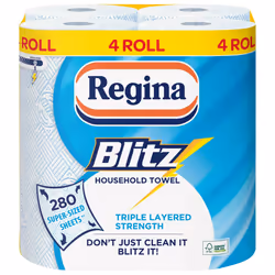Regina Blitz Towel 4 Rolls 280 Super-Sized Triple Layered Sheets
