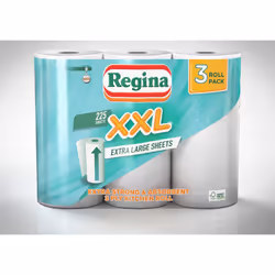 Regina XXL 3 Ply Kitchen Towel Paper Rolls Extra Absorbent 12 Rolls