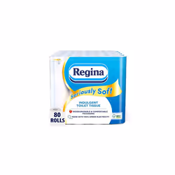Regina Seriously Soft Indulgent Toilet Tissue, 80 Rolls, Biodegradable Packaging