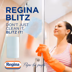 Regina Blitz Household Towels 6 Rolls Per Pack, 3-ply Kitchen Roll, 100 Sheets Per Roll, Paper Packaging, FSC Certified Paper, Recyclable Packaging