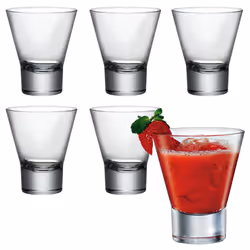 6x Bormioli Rocco Glass Cocktail Dessert Tumbler Glasses Drinking Cups