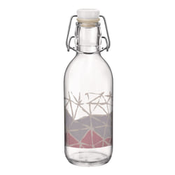 2 x Water 500ml Glass Swing Flip Top Lid Bottle - Pink Weaves