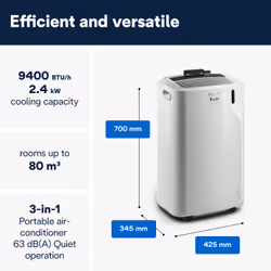 De’Longhi PAC EM82 portable air conditioner 63 dB 1000 W White - Additional view 2