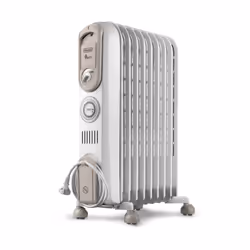 De’Longhi V550918T.WB, Oil electric space heater, Indoor, Floor, White, 1800 W, 230 -240 V
