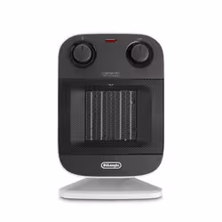 De’Longhi HFX60C20, Fan electric space heater, Ceramic, 24 h, Indoor, Desk, Table, Wall, Black, White