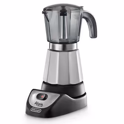 De’Longhi Alicia EMKM 4, Electric moka pot, 0.4 L, Ground coffee, 450 W, Black, Silver, Transparent