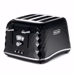 De’Longhi Brillante, 4 slice(s), Black, Plastic, Buttons, Rotary, 1800 W, 220 - 240 V