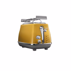 De’Longhi Icona Capitals, 2 slice(s), Yellow, Stainless steel, Buttons, Rotary, 900 W, 220 - 240 V