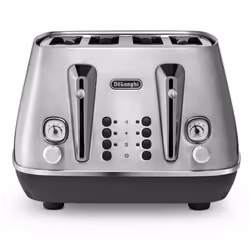 De’Longhi Distinta Moments, 4 slice(s), Metallic, Spring steel, Buttons, Rotary, 1800 W, 220-240 V