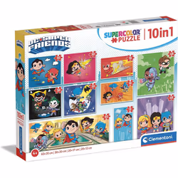 Clementoni 20272 Supercolor 10 in 1 Dc Comics (3x18, 4x30, 2x48 and 1x60 Pieces) -Jigsaw Puzzle for Kids Age 4, Multi-Coloure ...