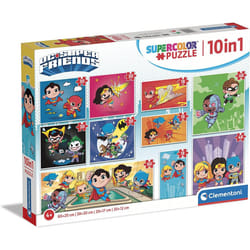 Clementoni 20272 Supercolor 10 in 1 Dc Comics (3x18, 4x30, 2x48 and 1x60 Pieces) -Jigsaw Puzzle for Kids Age 4, Multi-Coloured,...