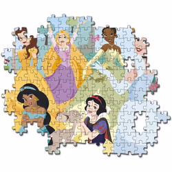 Clementoni 20346 Disney Princess Supercolor Glitter Princess-104 Pieces-Jigsaw Puzzle for Kids Age 6, Multicolor, Medium