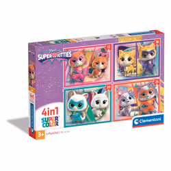 21531 SuperKitties Jigsaw 4 in 1 Super Kitties 12+16+20+24 Pieces-Supercolor Children 4-6 Years, Cartoon, Gift for Boy/Girls, ...