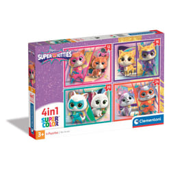 21531 SuperKitties Jigsaw 4 in 1 Super Kitties 12+16+20+24 Pieces-Supercolor Children 4-6 Years, Cartoon, Gift for Boy/Girls, Puzzle for Kids, Made in