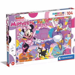 Clementoni 25735 Disney Minnie Supercolor Minnie-104 Pieces-Jigsaw Puzzle for Kids Age 6, Multicolor, Medium