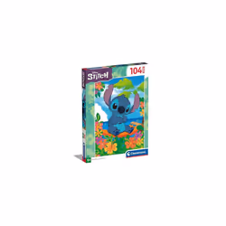 27572 Disney Stitch Supercolor Super Stitch-104 Pieces| Jigsaw Kids Age 6| Puzzle Cartoon| Made in Italy, Multilingual