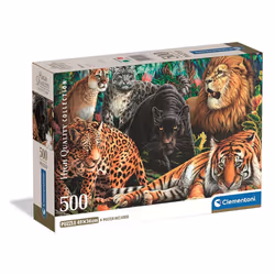 Wild Cats Puzzle 500 pieces. 49 x 36 cm. Age 10+. Tiger Lion Puma