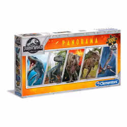 Clementoni 39471 Clementoni-39471-High Quality Collection Panorama-Jurassic World-1000 Pieces, Multi-Colour