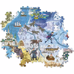 Clementoni 39666 2 Disney Maps Frozen 1000 Pieces, Made in Italy, Jigsaw Puzzle for Adults, Multicolor, Medium