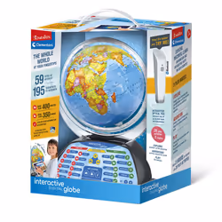 Clementoni 61362 Digital Interactive Children Age 7, Educational Toys, World, Globe Light, English Version, Multicolour