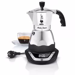 Bialetti EAsy Timer 6, Electric moka pot, 0.3 L, Ground coffee, Stainless steel