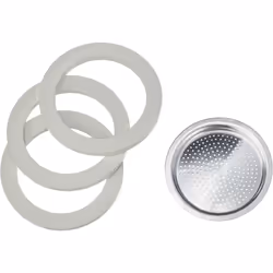 Bialetti BIA640310 Pack of 3 Gaskets + 1 Plate  Tz.9  Stainless Steel