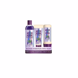 Aussie Blonde Hydration Purple shampoo, Hair Conditioner and 3 Minute Miracle Hair Mask Set. A Shampoo and Conditioner Set Th ...