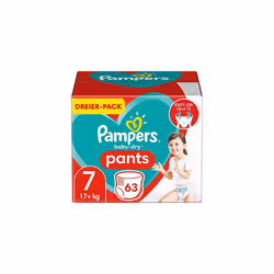 Pampers Baby-Dry Pants 7, 63 Panty Nappies, Easy to Put On and Off, Reliable Pampers Dryness, 17 kg +