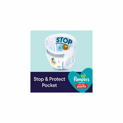 Pampers Baby-Dry Night Nappy Pants Size 5, 28 Night Nappies, 12kg-17kg, Essential Pack, Pampers Most Absorbent Pants for Extra Night Protection