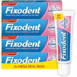 Complete Denture Adhesives Cream, 4x40g, Saving Pack, 10X Stronger Hold vs. No Adhesive, Improved Comfort & Foodseal, Origina ...