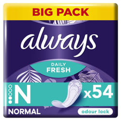 Dailies Normal Fresh & Protect Panty Liners x 54, Breathable, Flexible and Comfortable with Absorbent Core